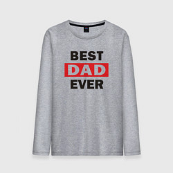 Лонгслив хлопковый мужской Лучший папочка, цвет: меланж