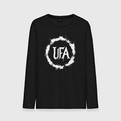 Лонгслив хлопковый мужской Уфа в круге граффити, цвет: черный