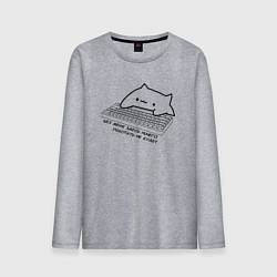 Лонгслив хлопковый мужской Без меня здесь ничего работать не будет, цвет: меланж