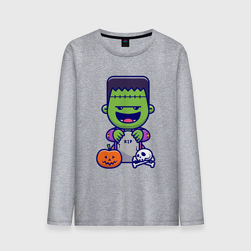 Мужской лонгслив Забавный Франкенштейн / Меланж – фото 1