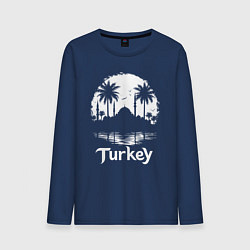 Лонгслив хлопковый мужской Лунный силуэт Турции, цвет: тёмно-синий