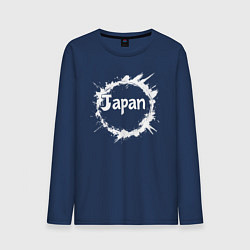 Лонгслив хлопковый мужской Японский круг, цвет: тёмно-синий