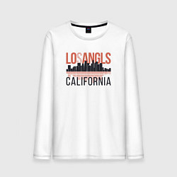 Лонгслив хлопковый мужской California - Los Angeles, цвет: белый