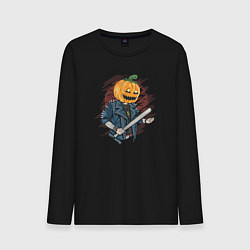 Лонгслив хлопковый мужской Punk pumpkin, цвет: черный