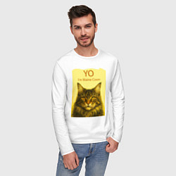 Лонгслив хлопковый мужской Yo - Im Maine Coon, цвет: белый — фото 2