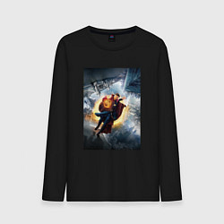 Лонгслив хлопковый мужской Стрэндж, цвет: черный