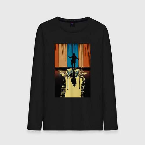 Мужской лонгслив Танцующий Джокер / Черный – фото 1