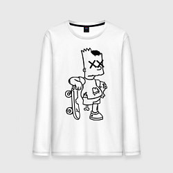 Лонгслив хлопковый мужской Bart Simpsons Zombie, цвет: белый
