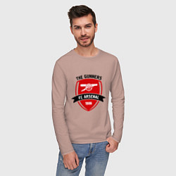 Лонгслив хлопковый мужской FC Arsenal: The Gunners, цвет: пыльно-розовый — фото 2