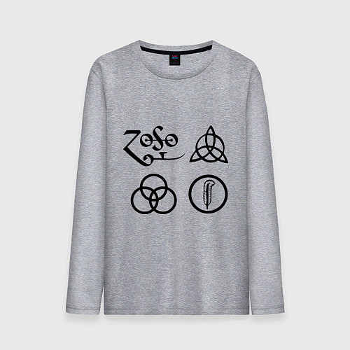 Мужской лонгслив Led Zeppelin: symbols / Меланж – фото 1