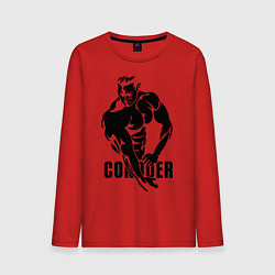 Лонгслив хлопковый мужской Conquer, цвет: красный