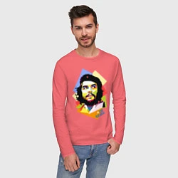 Лонгслив хлопковый мужской Che Guevara Art, цвет: коралловый — фото 2