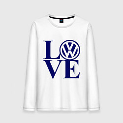 Лонгслив хлопковый мужской Volkswagen love, цвет: белый