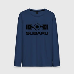 Лонгслив хлопковый мужской Subaru, цвет: тёмно-синий