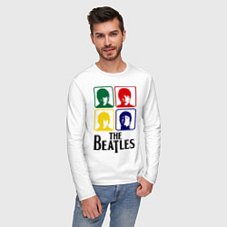 Лонгслив хлопковый мужской The Beatles: Colors, цвет: белый — фото 2