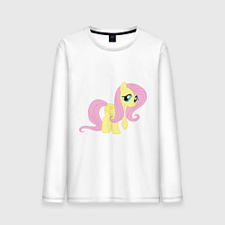 Лонгслив хлопковый мужской Пони пегас Флаттершай, цвет: белый
