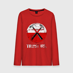 Лонгслив хлопковый мужской Pink Floyd: Trust us, цвет: красный