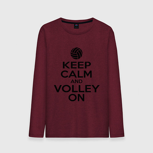 Мужской лонгслив Keep Calm & Volley On / Меланж-бордовый – фото 1