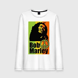 Лонгслив хлопковый мужской Bob Marley: Jamaica, цвет: белый