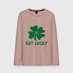 Лонгслив хлопковый мужской Get lucky, цвет: пыльно-розовый
