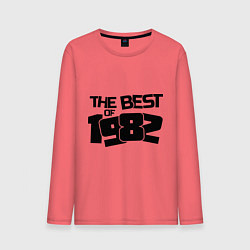 Лонгслив хлопковый мужской The best of 1982 цвета коралловый — фото 1