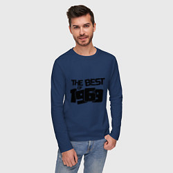 Лонгслив хлопковый мужской The best of 1969, цвет: тёмно-синий — фото 2