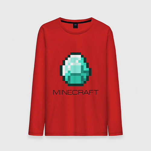 Мужской лонгслив Minecraft Diamond / Красный – фото 1
