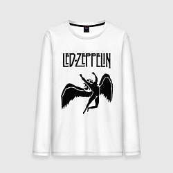 Лонгслив хлопковый мужской Led Zeppelin Swan, цвет: белый