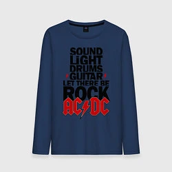 Лонгслив хлопковый мужской AC/DC Rock, цвет: тёмно-синий