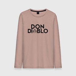 Лонгслив хлопковый мужской Don Diablo, цвет: пыльно-розовый