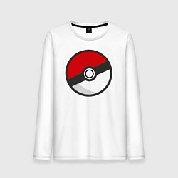 Лонгслив хлопковый мужской Pokeball, цвет: белый