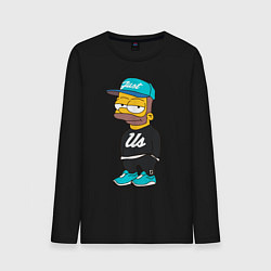 Лонгслив хлопковый мужской Bart Just Us, цвет: черный