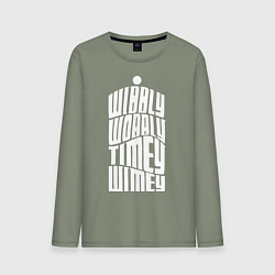 Лонгслив хлопковый мужской Talk Whovian To Me, цвет: авокадо