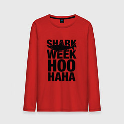 Лонгслив хлопковый мужской Shark Week Hoohaha, цвет: красный