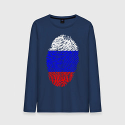 Лонгслив хлопковый мужской Отпечаток России, цвет: тёмно-синий