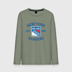 Лонгслив хлопковый мужской New York Rengers, цвет: авокадо