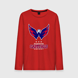 Лонгслив хлопковый мужской Washington Capitals, цвет: красный