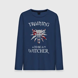 Лонгслив хлопковый мужской Training to be a Witcher, цвет: тёмно-синий