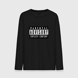 Лонгслив хлопковый мужской Parental Advisory, цвет: черный