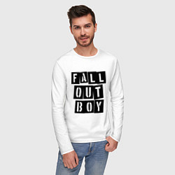 Лонгслив хлопковый мужской Fall Out Boy: Words, цвет: белый — фото 2