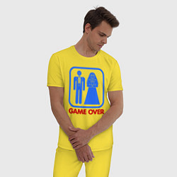 Пижама хлопковая мужская Game over, цвет: желтый — фото 2