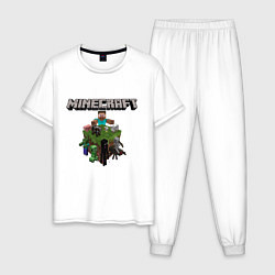 Пижама хлопковая мужская Minecraft Units, цвет: белый