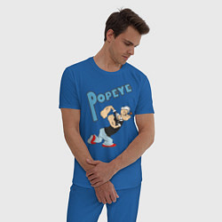 Пижама хлопковая мужская Popeye цвета синий — фото 2