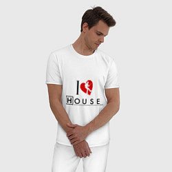 Пижама хлопковая мужская I love House MD, цвет: белый — фото 2