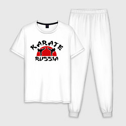 Пижама хлопковая мужская Karate Russia, цвет: белый