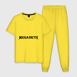 Пижама хлопковая мужская Megadeth, цвет: желтый