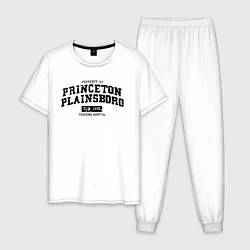 Пижама хлопковая мужская Princeton Plainsboro, цвет: белый