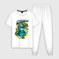 Пижама хлопковая мужская Scuba-diving, цвет: белый