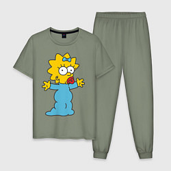 Пижама хлопковая мужская Maggie Simpson, цвет: авокадо