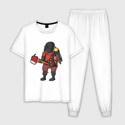 Пижама хлопковая мужская Pyro comics - TF2, цвет: белый